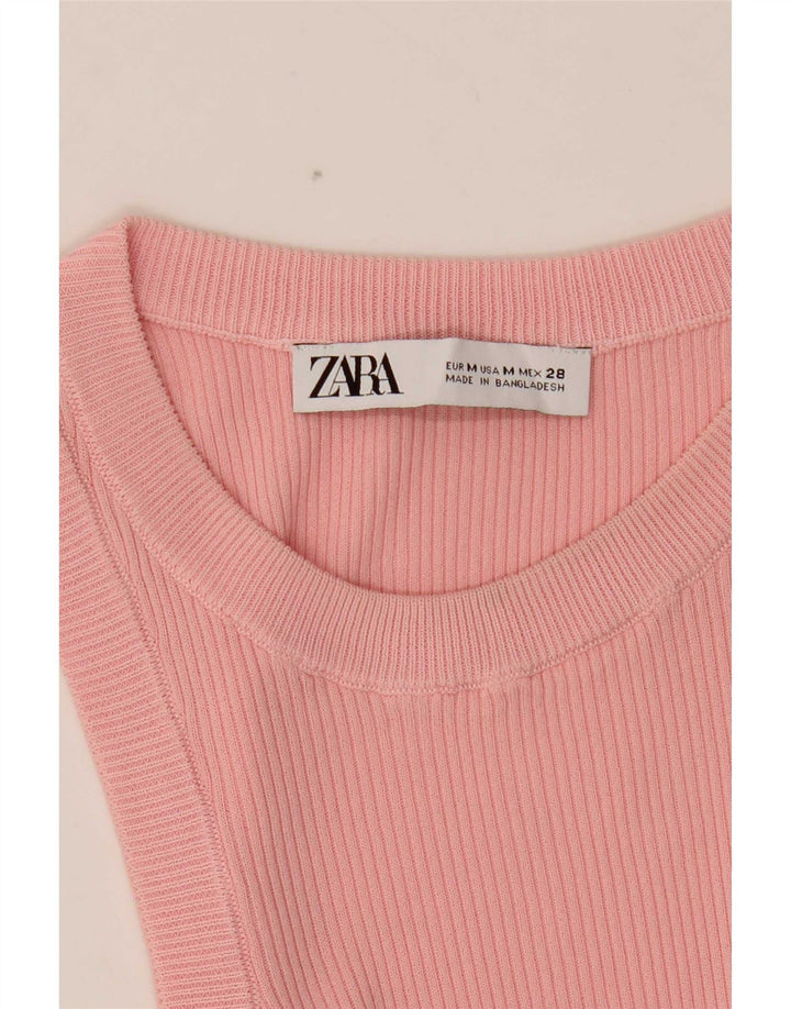 Zara Débardeur Femme UK 12 Rose Moyen