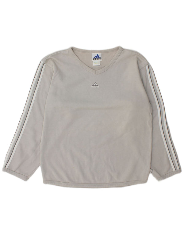 Adidas Sweat-shirt surdimensionné pour femme UK 10 Petit coton gris