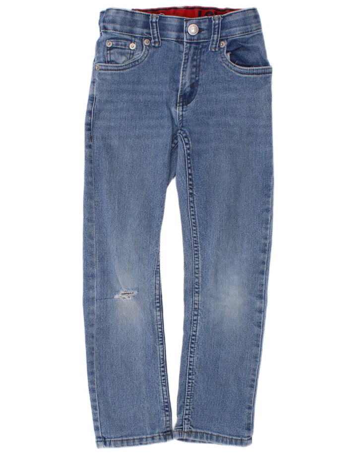 Levi's Jean droit effet vieilli pour garçon 6-7 ans W22 L21 Bleu Coton