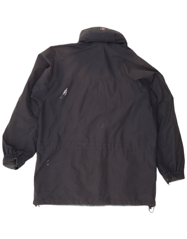 Berghaus Veste de pluie à capuche pour homme UK 40 Large Bleu marine Nylon
