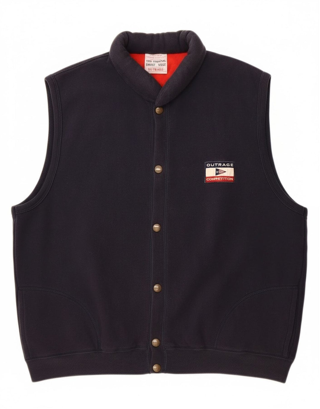 Outrage Veste de survêtement sans manches pour homme en coton bleu marine 2XL