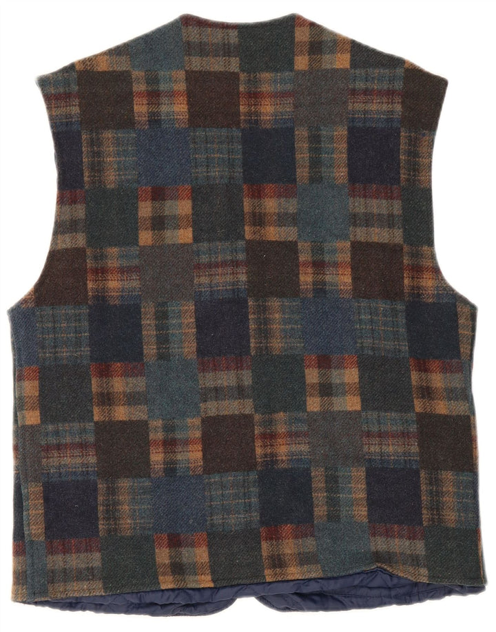 gilet homme vintage IT 48 laine à carreaux multicolore moyen