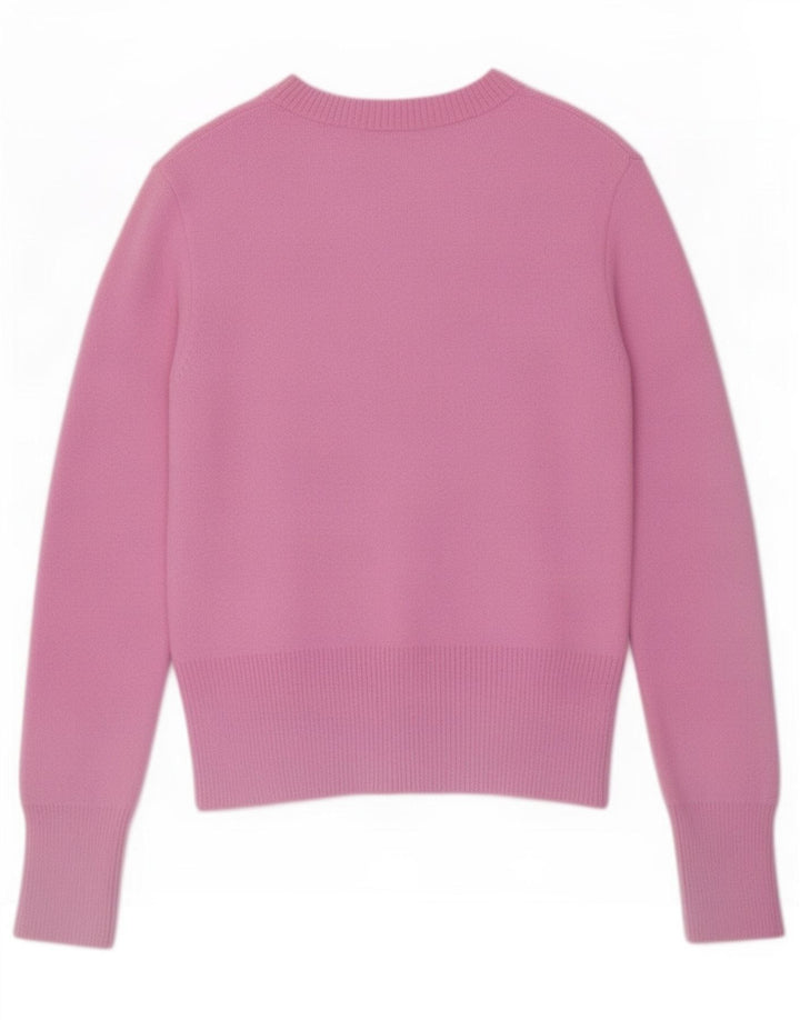 Zara Femme Cardigan Pull UK 12 Rose Moyen Polyamide
