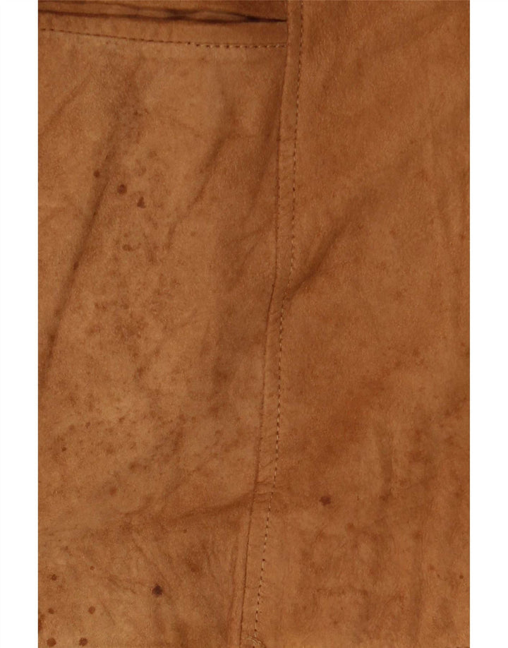 Anfor Veste Blazer en Daim à 2 Boutons pour Femme IT 52 2XL Cuir Beige