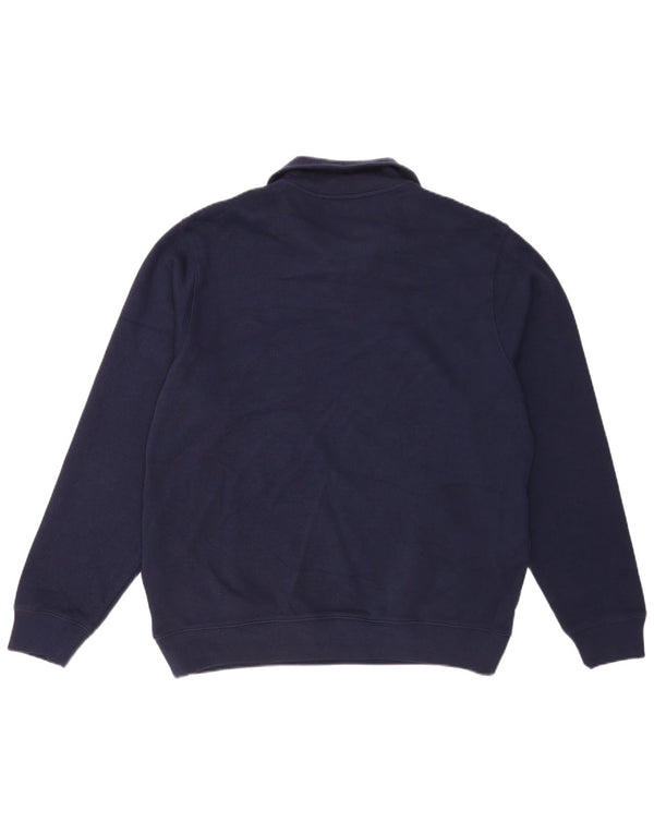 Lacoste Homme Zip Neck Jumper Pull Taille 6 XL Bleu Marine Coton