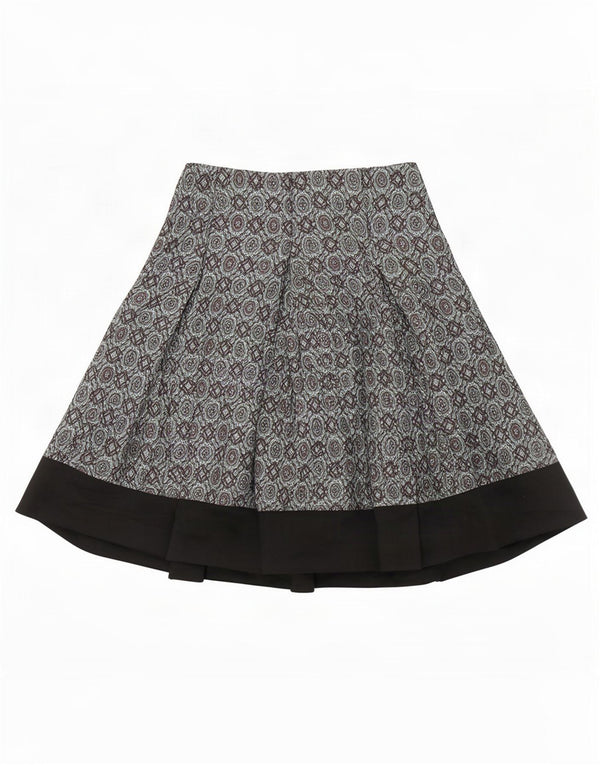 Reiss Jupe trapèze pour femme UK 10 Small W30 Vert géométrique en coton
