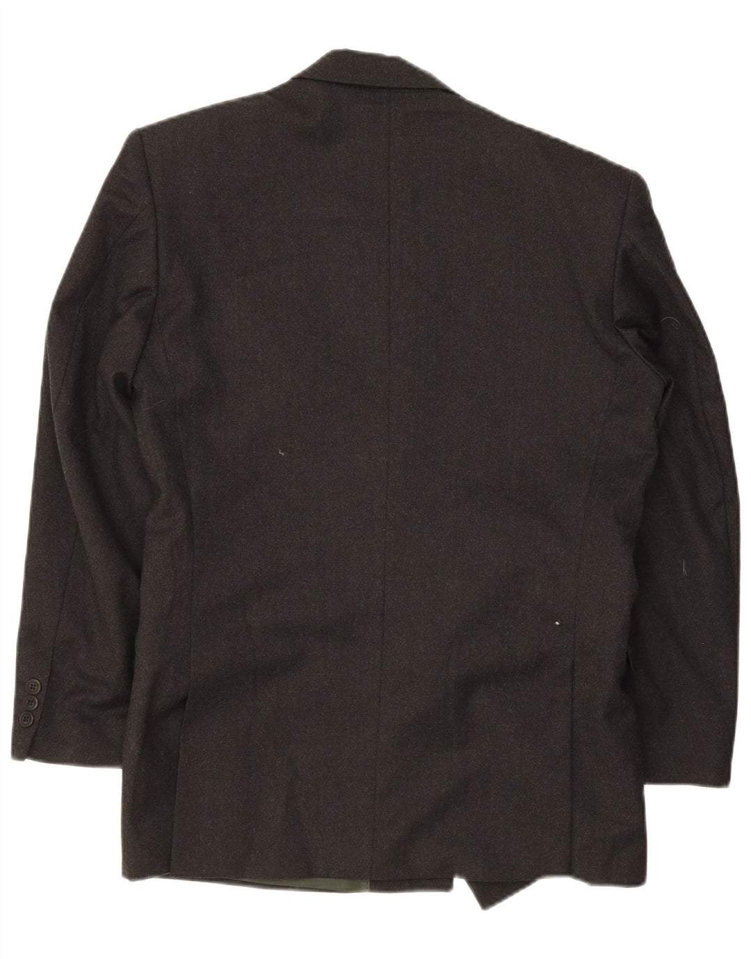 vintage Homme Double Breasted Blazer Veste IT 46 Petite Laine Noire