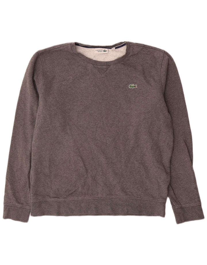 Lacoste Mens Sweatshirt Jumper Taille 5 Grand Coton Gris