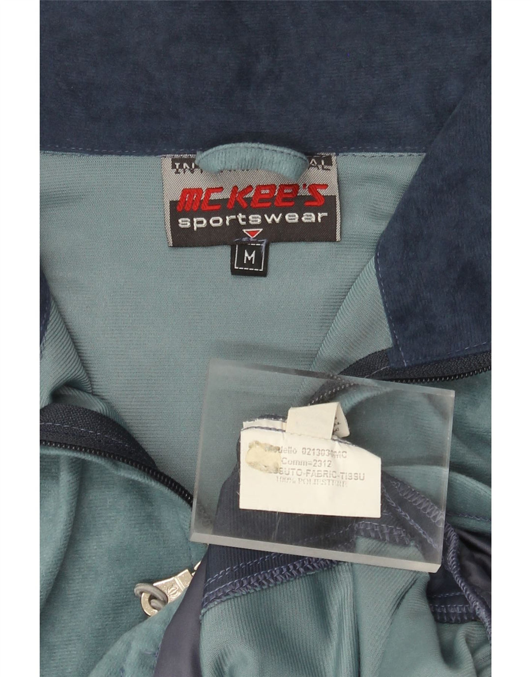 Mc Kees Veste de survêtement pour homme en polyester color block bleu moyen