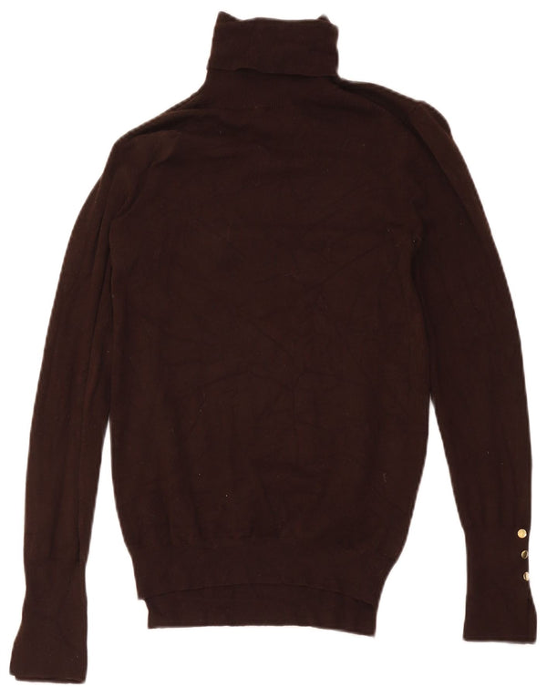 Zara Pull col roulé pour femme UK 12 Viscose marron moyen