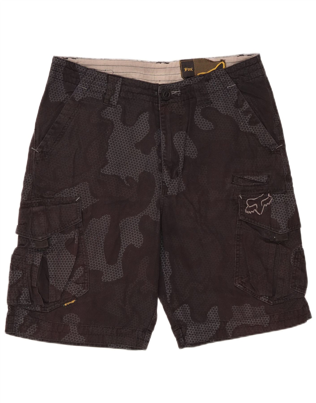 FOX Short Cargo Homme W34 Large Noir Camouflage Coton