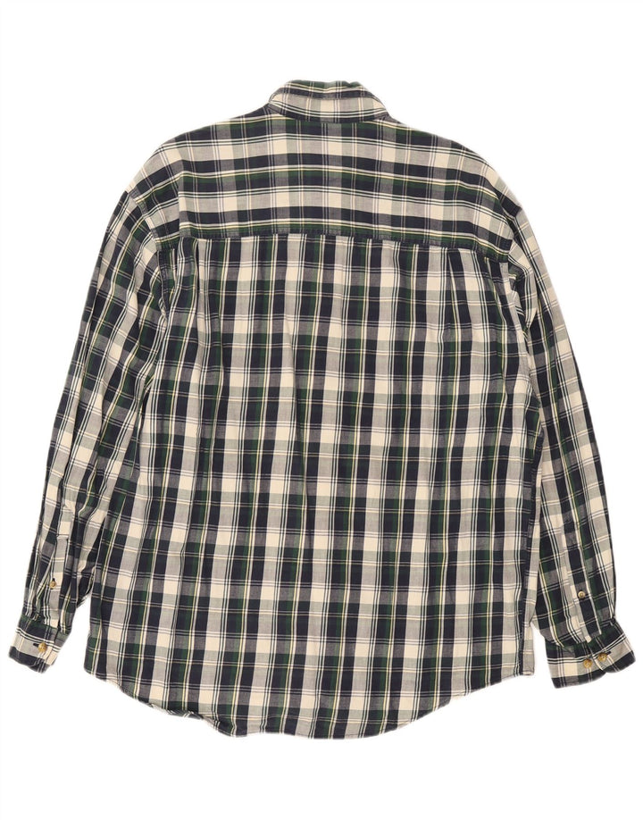 Eddie Bauer Chemise en flanelle pour homme en coton à carreaux bleu marine moyen