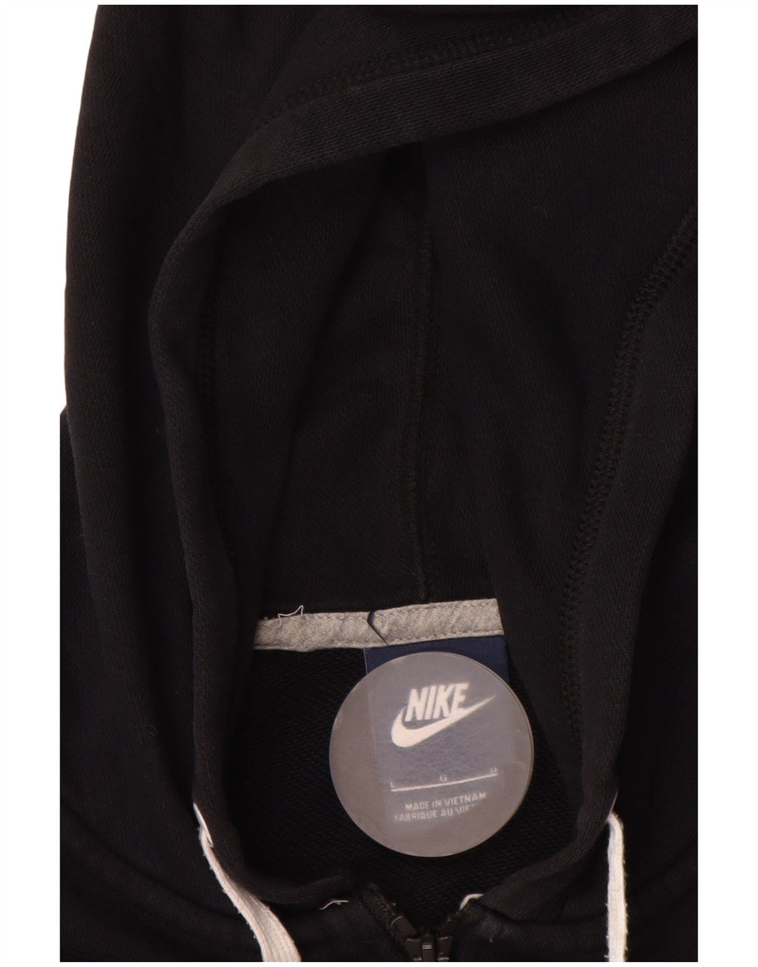NIKE Pull à capuche zippé pour femme UK 16 Grand coton noir