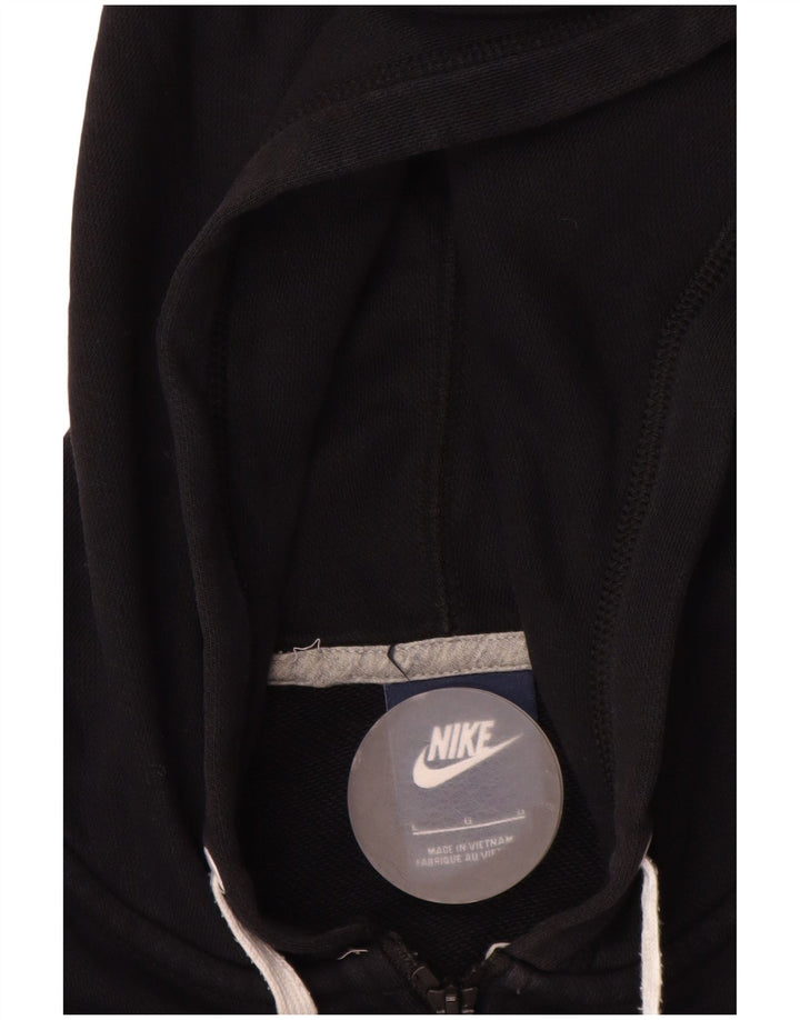 NIKE Pull à capuche zippé pour femme UK 16 Grand coton noir