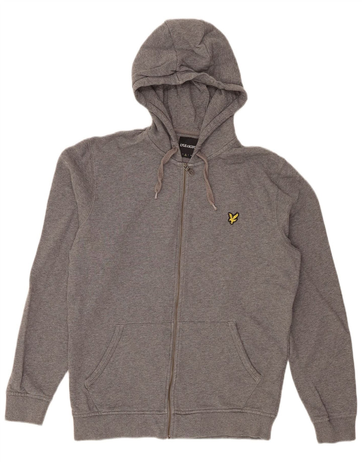 Lyle & Scott Pull à Capuche Zippé Homme Gris Moyen Moucheté Coton