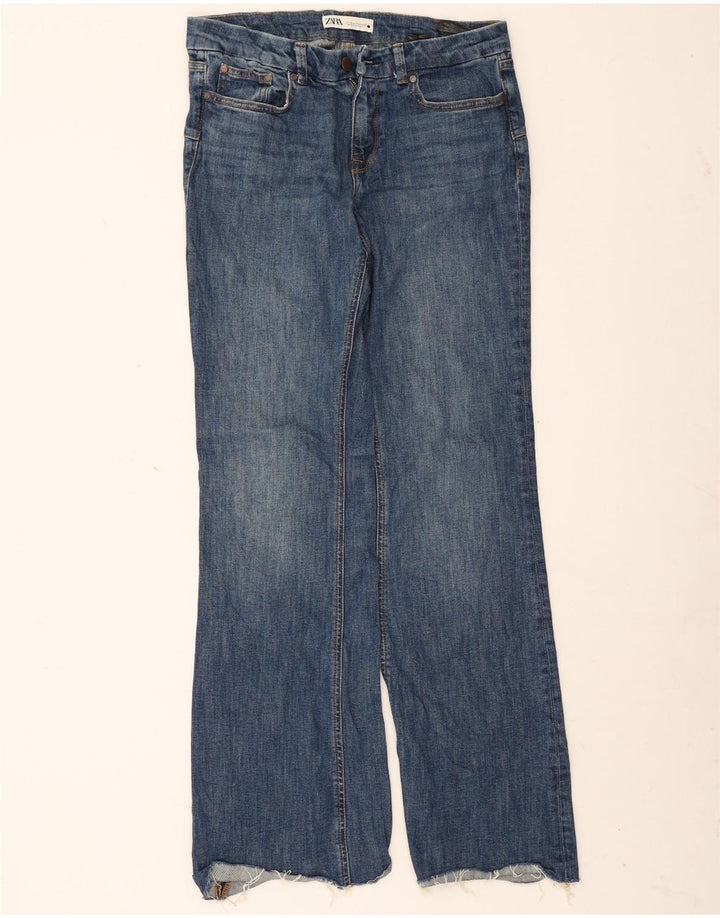 Zara Jean évasé pour femme EU 38 Small W28 L33 Bleu Coton