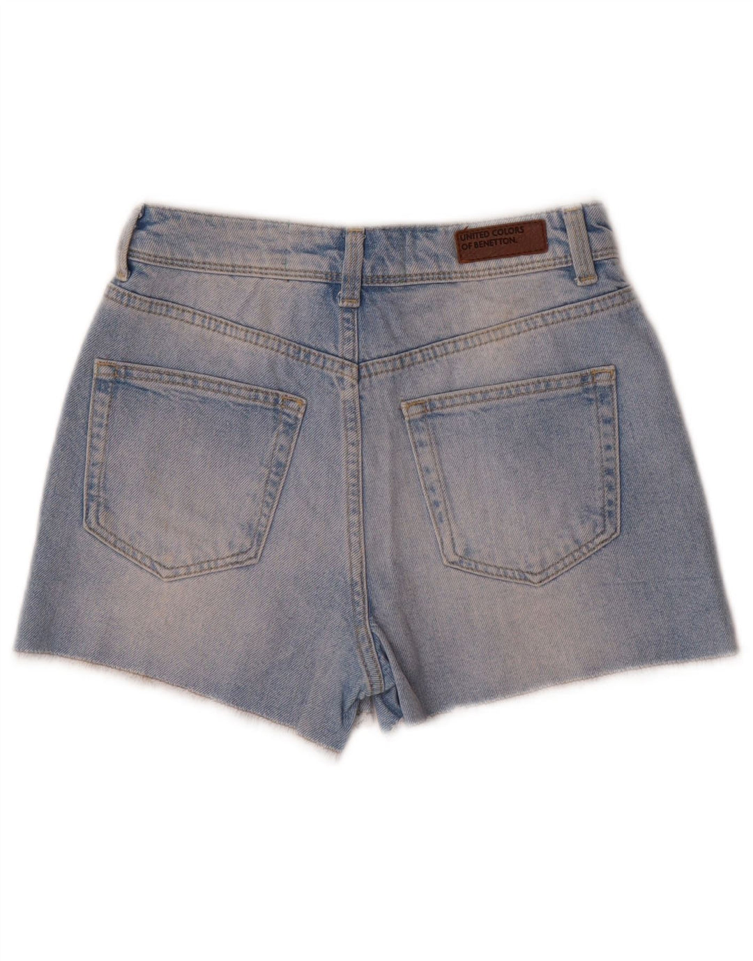 BENETTON Short en Jean Femme W25 XS Bleu Coton