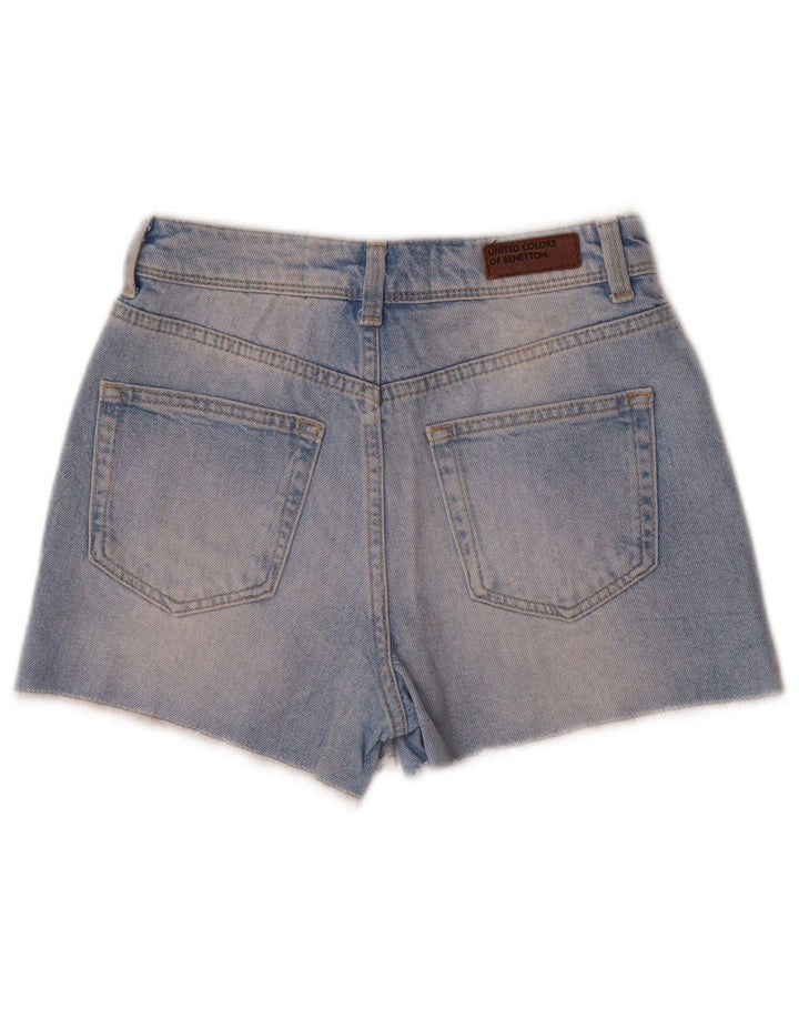 BENETTON Short en Jean Femme W25 XS Bleu Coton