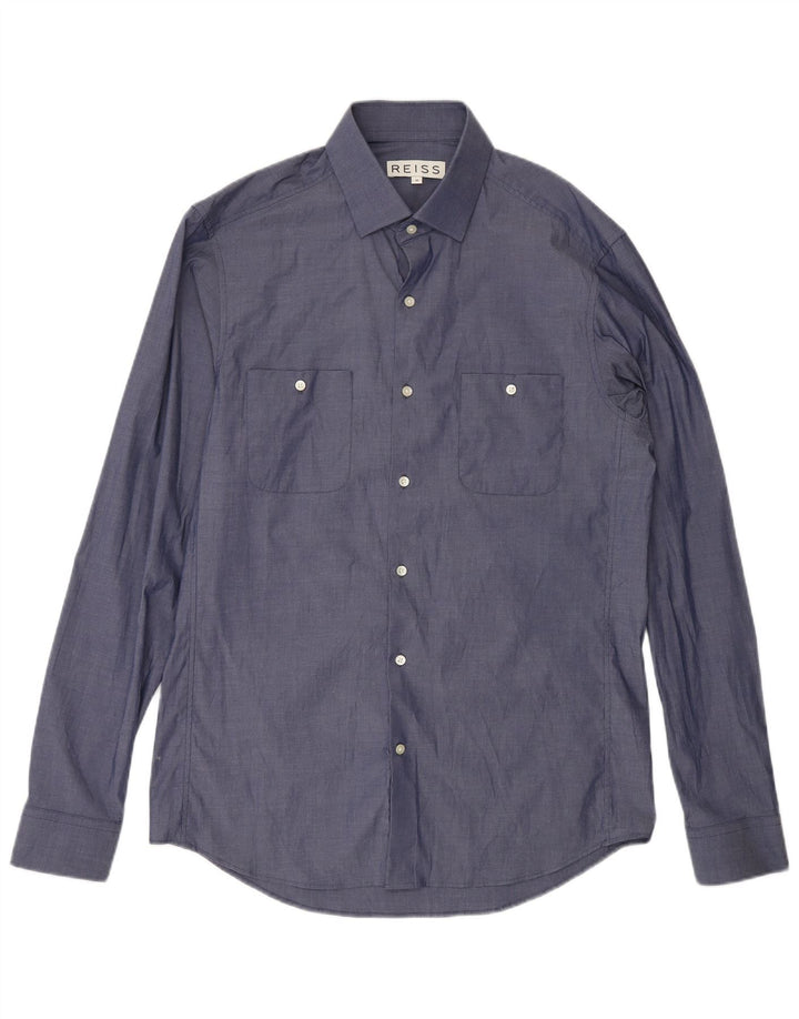 Reiss Chemise Homme Bleu Marine Moyen Coton