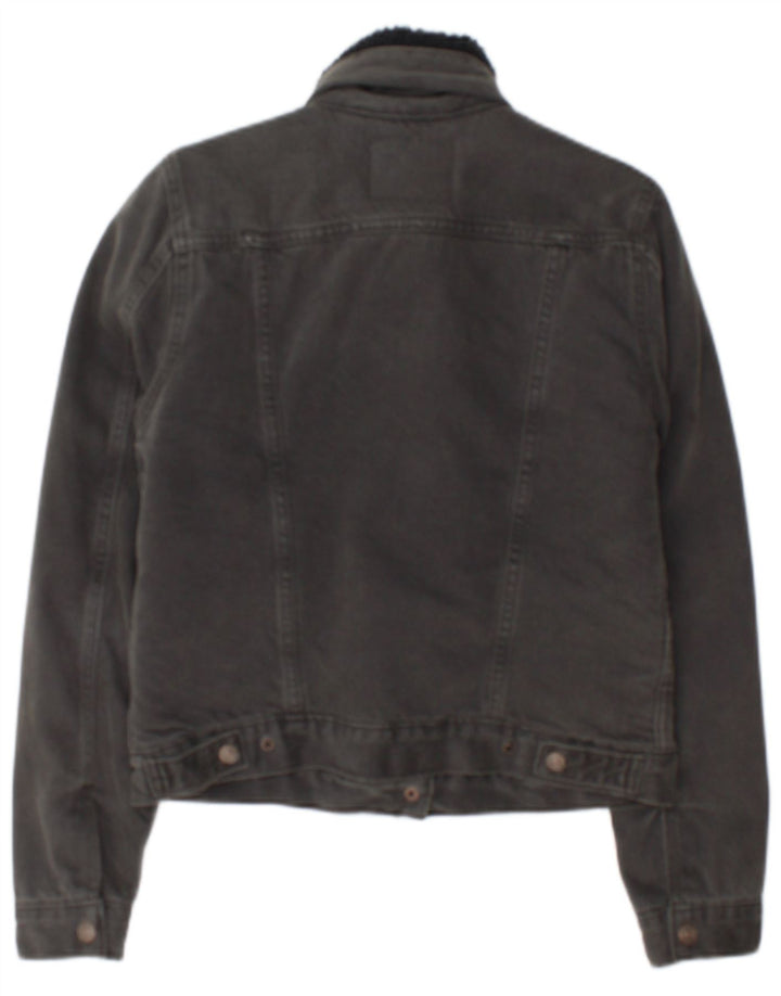 Levi's Veste en jean Sherpa Femme UK 10 Small Gris Coton