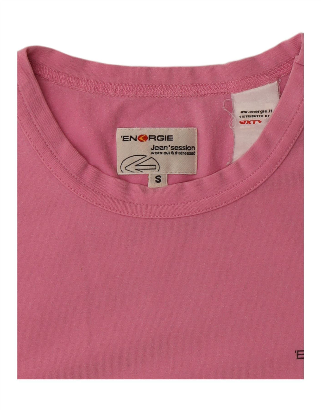 ENERGIE Womens T-Shirt Top UK 10 Small Pink Vintage Energie and Second-Hand Energie from Messina Hembry 