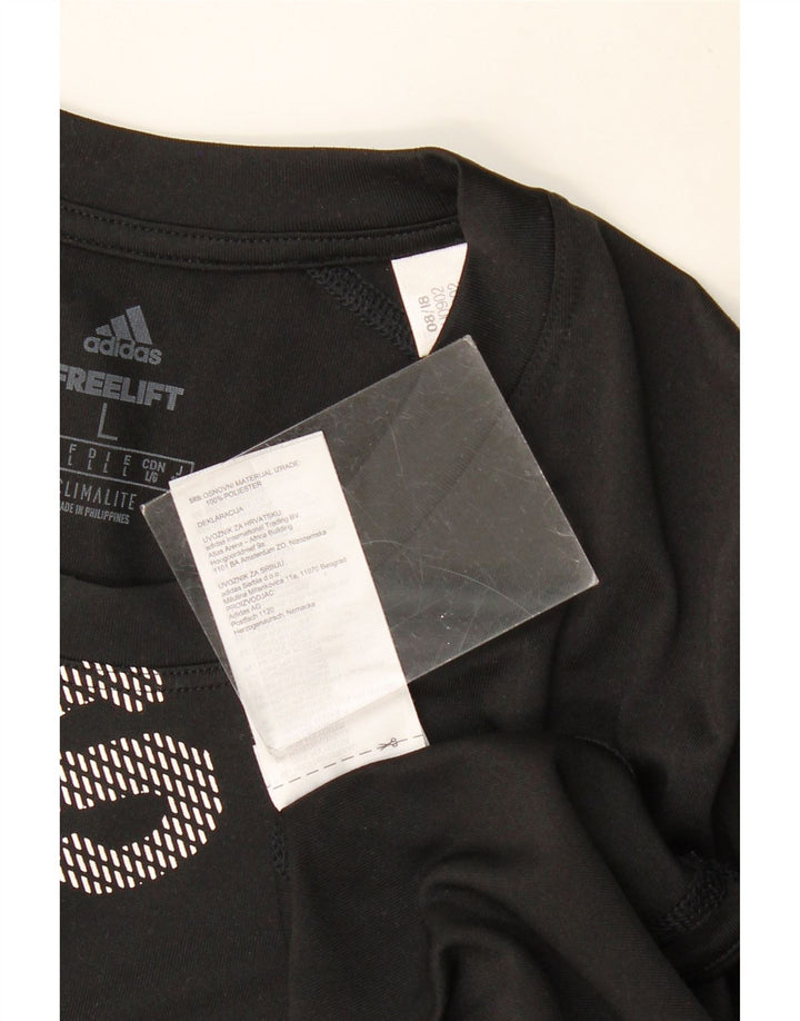 ADIDAS T-shirt Climalite Graphic pour hommes, grand, noir, polyester