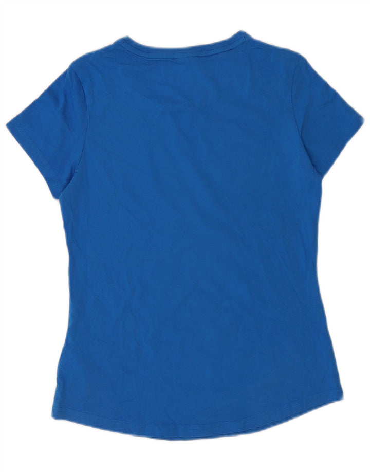 Puma T-Shirt Femme Top UK 12 Bleu Moyen Coton