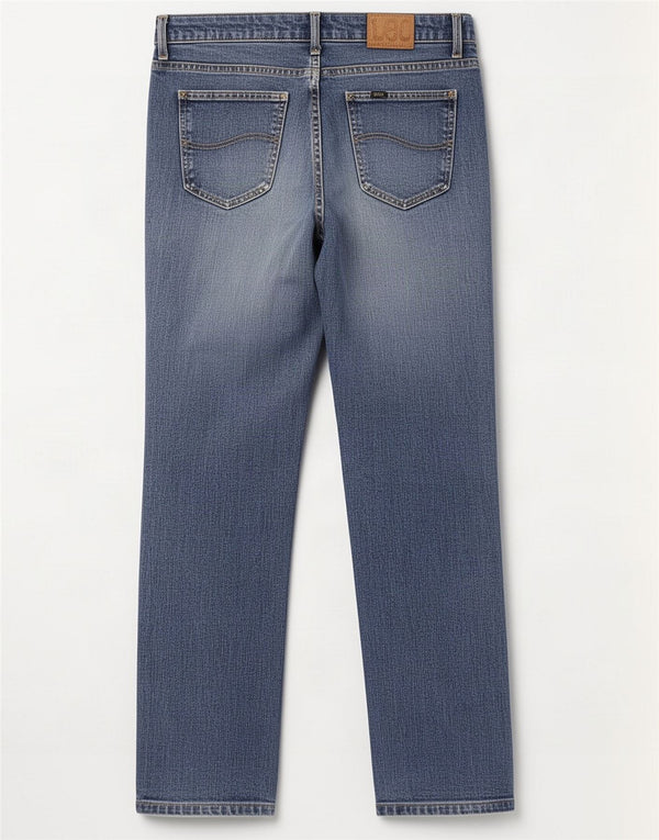 Lee Womens Straight Jeans W34 L32 Bleu Coton