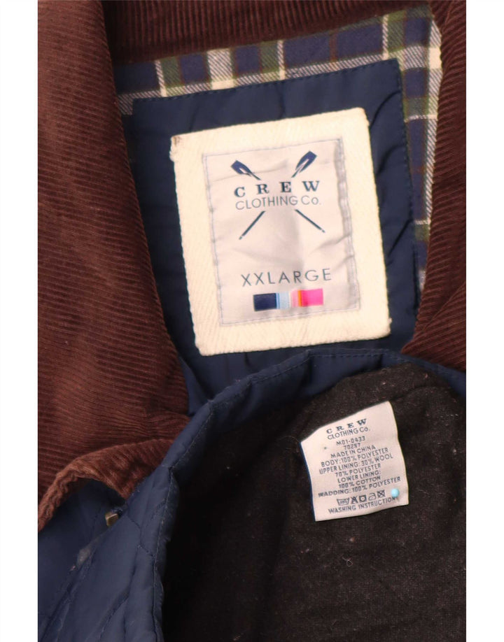 Crew Clothing Veste matelassée pour homme UK 44 2XL Bleu marine Colorblock Polyester