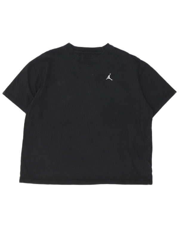 Jordan Womens T-Shirt Top UK 16 Grand Noir Coton