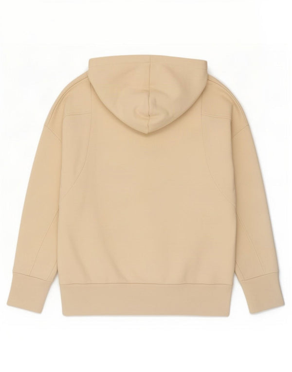 Adidas Womens Oversized Hoodie Jumper UK 16 Large Beige Cotton
