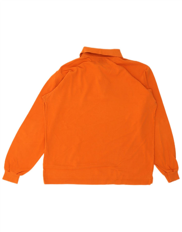 Rifle Polo à manches longues pour homme en coton orange moyen