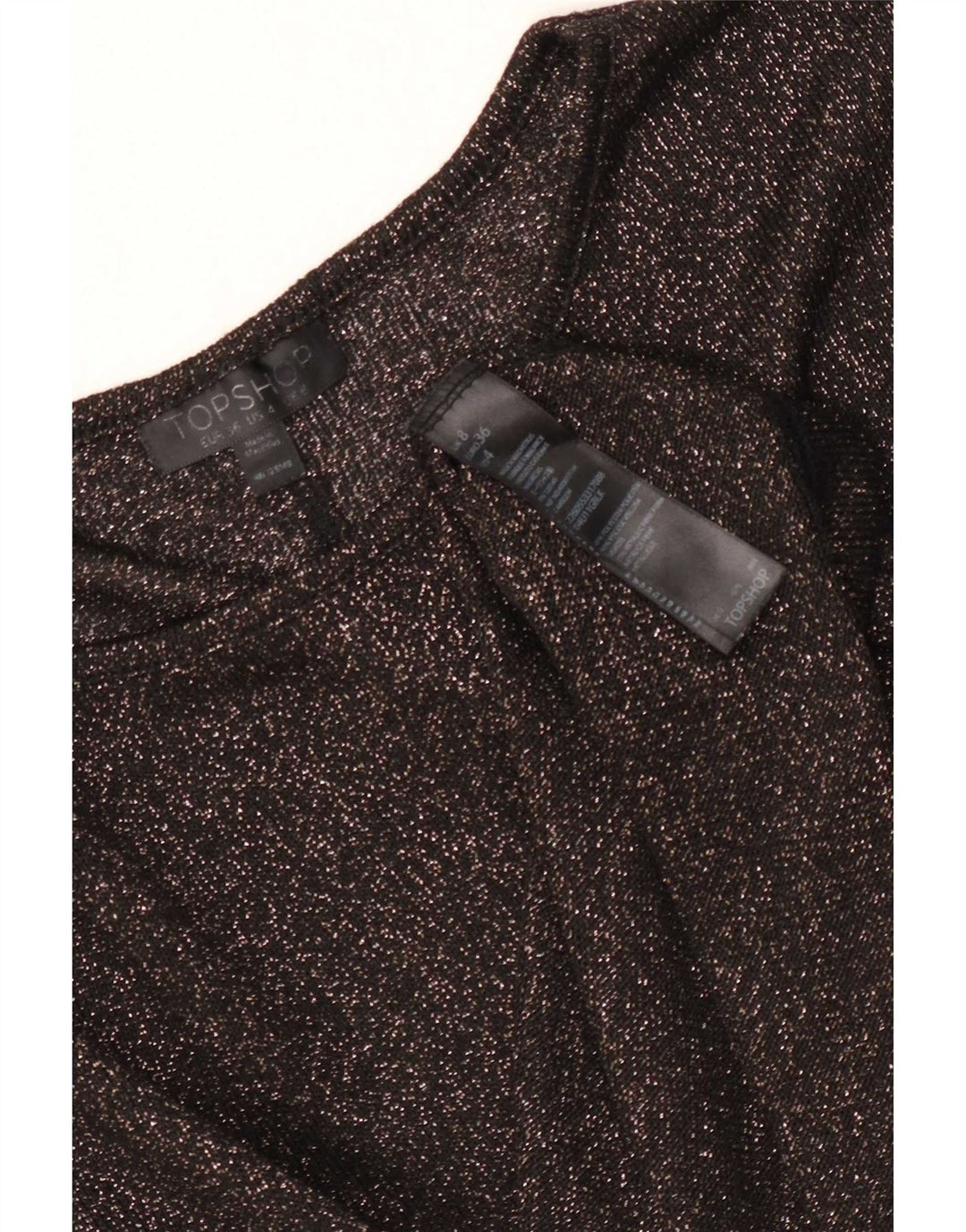 Topshop T-shirt surdimensionné pour femme UK 8 Petit polyester moucheté noir