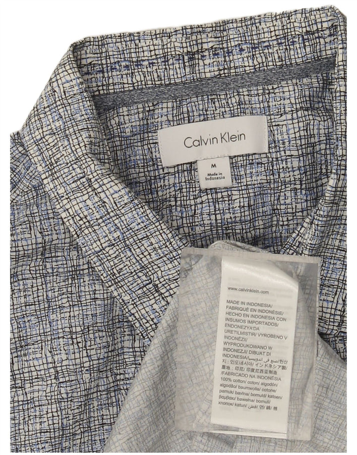 Calvin Klein Chemise à manches courtes homme en coton à carreaux bleu moyen