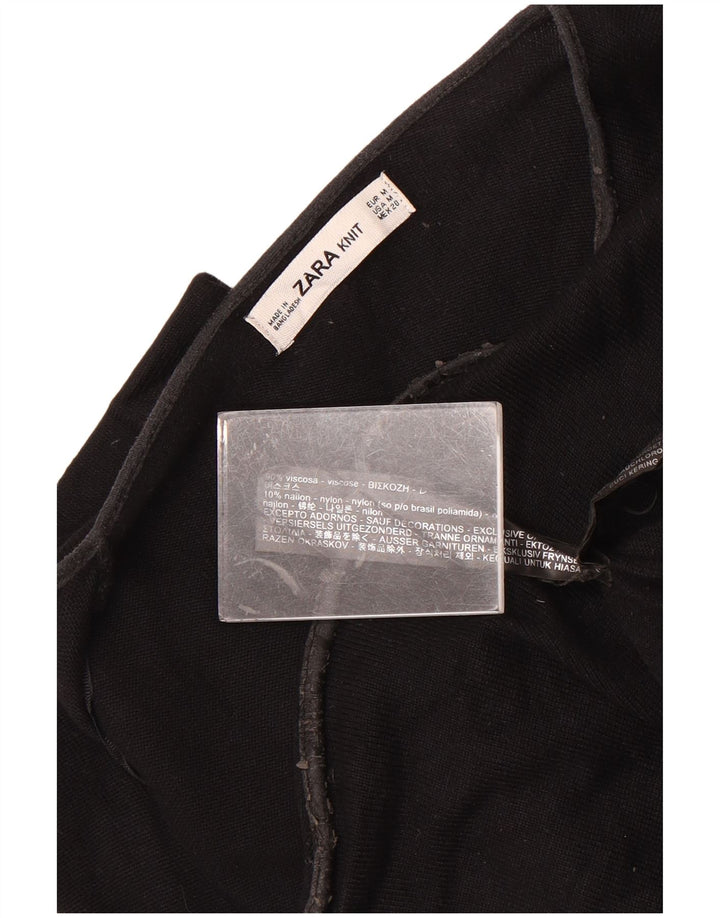 Zara Cardigan surdimensionné pour femme UK 44 en viscose noire moyenne