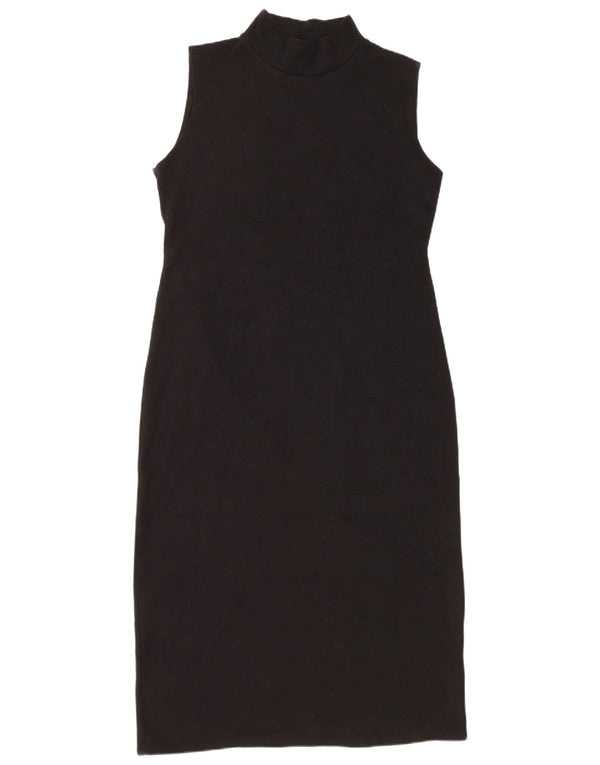 Zara Robe pull sans manches pour femme UK 16 Grand coton noir