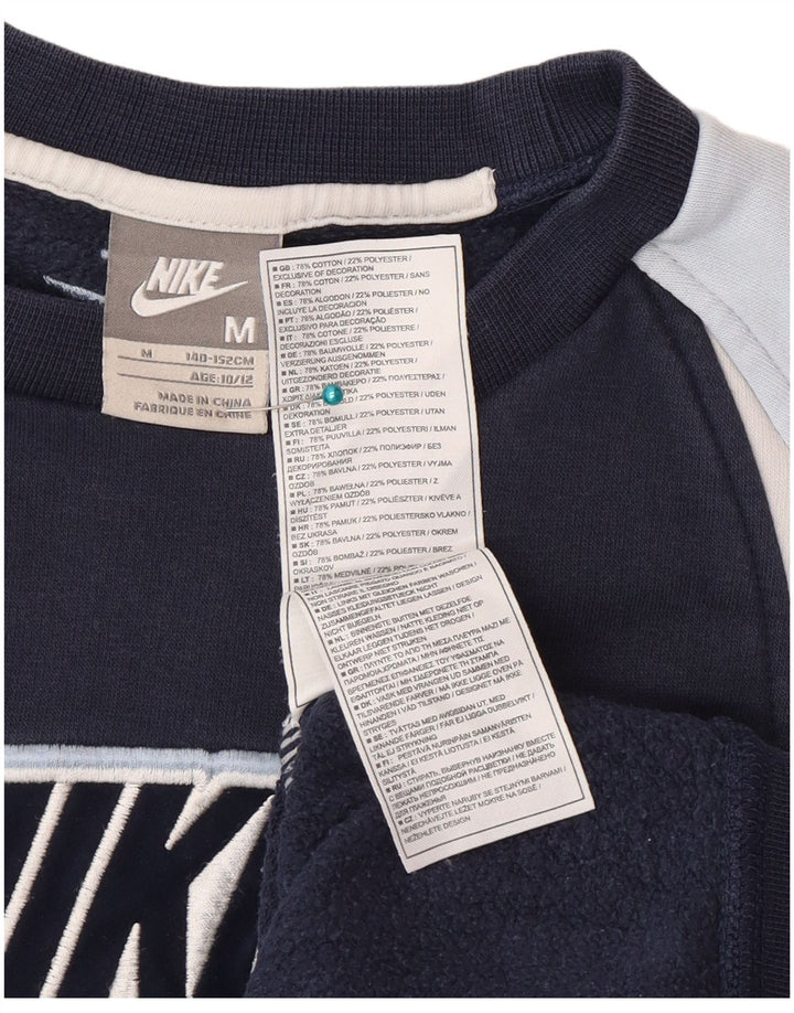 Nike Sweat-shirt pour garçon 10-11 ans Bleu marine moyen Colourblock