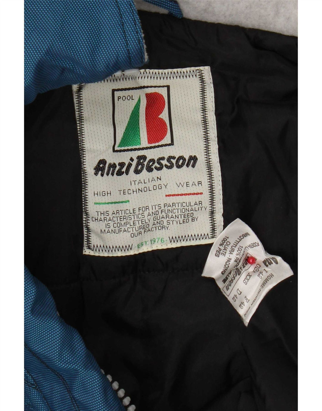 Anzi Besson Veste Anorak À Capuche Femme IT 42 Bleu Moyen Colourblock