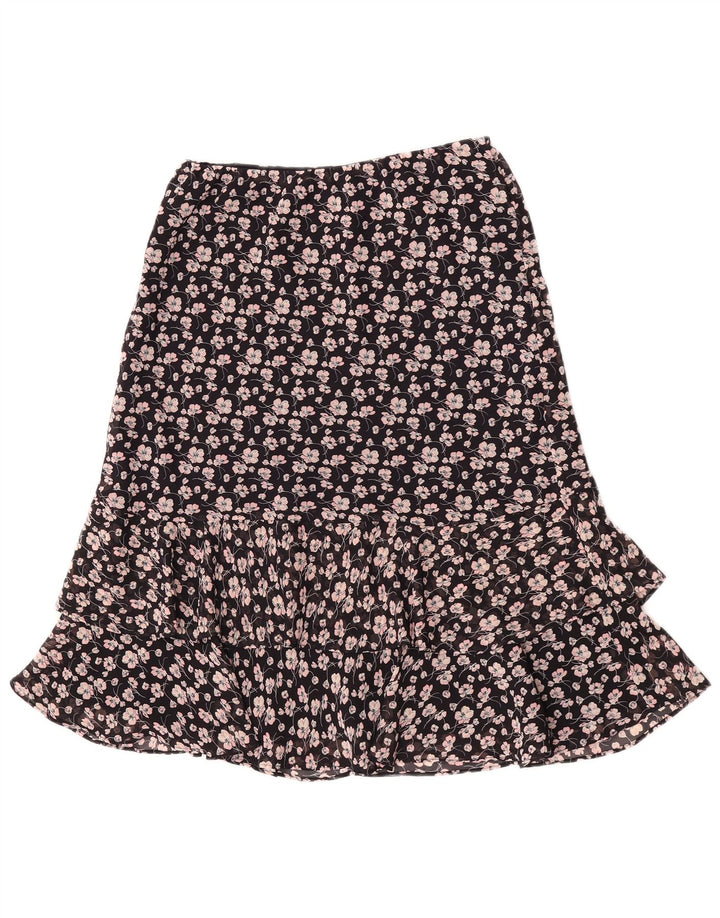 Chaps Jupe à volants pour femme Medium W30 Noir Floral Polyester