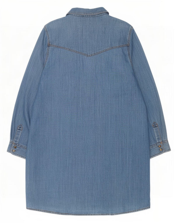 Marks & Spencer Robe chemise en jean à manches longues pour femme UK 18 XL Coton bleu