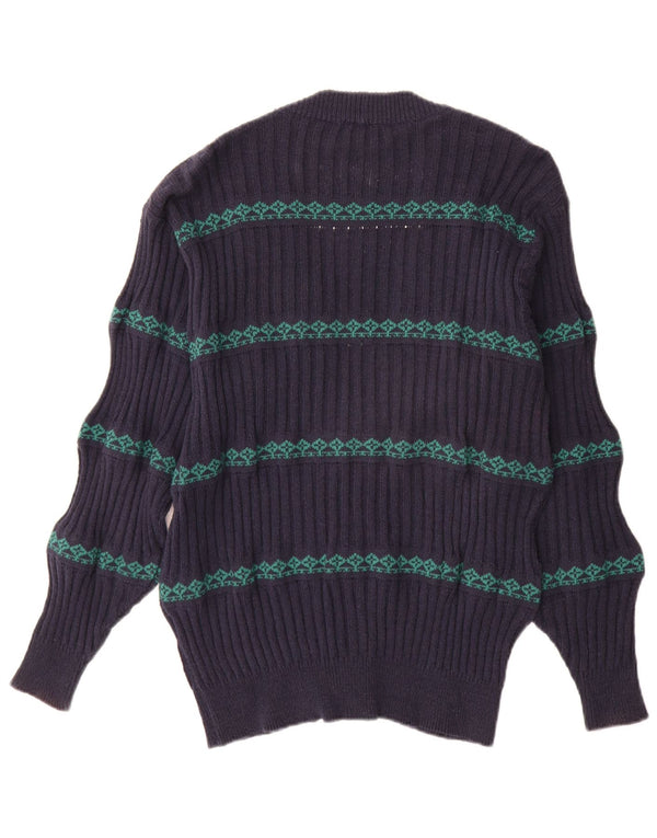 Reportage Pull Cardigan Homme IT 48 Bleu Marine Moyen Fair Isle Coton