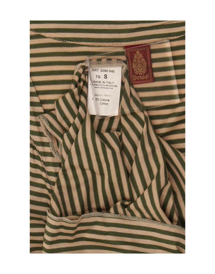 Dondup Chemisier à nouer sur le devant pour femme UK 10 Petit coton rayé beige