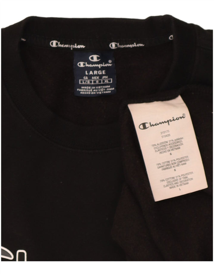 Champion Sweat-shirt graphique pour homme en coton noir Taille L