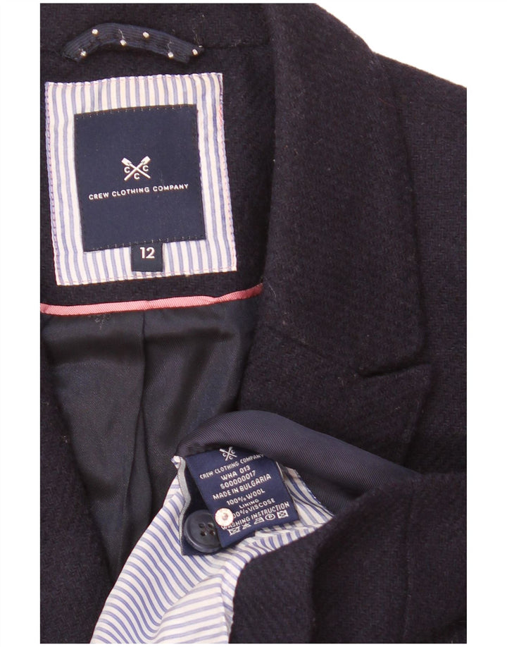 Crew Clothing Veste blazer à 2 boutons pour femme UK 12 en laine bleu marine moyen