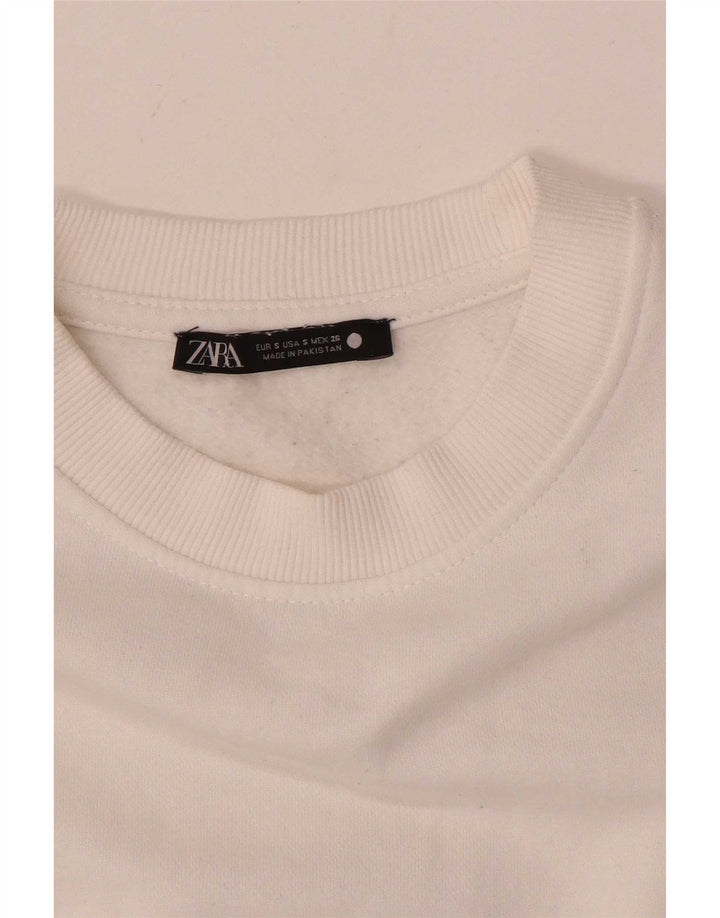 Zara Sweat-shirt pour femme UK 10 Petit Blanc