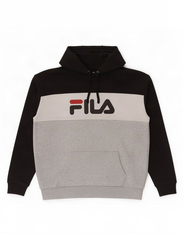 Fila Pull à capuche graphique pour femme UK 14 Medium Multicolore Colourblock