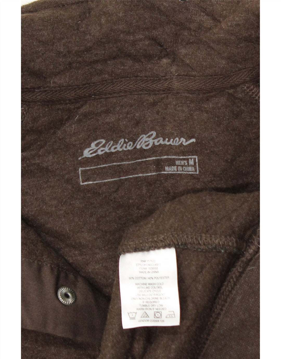 EDDIE BAUER Sweat-shirt à col boutonné pour homme en coton marron moyen