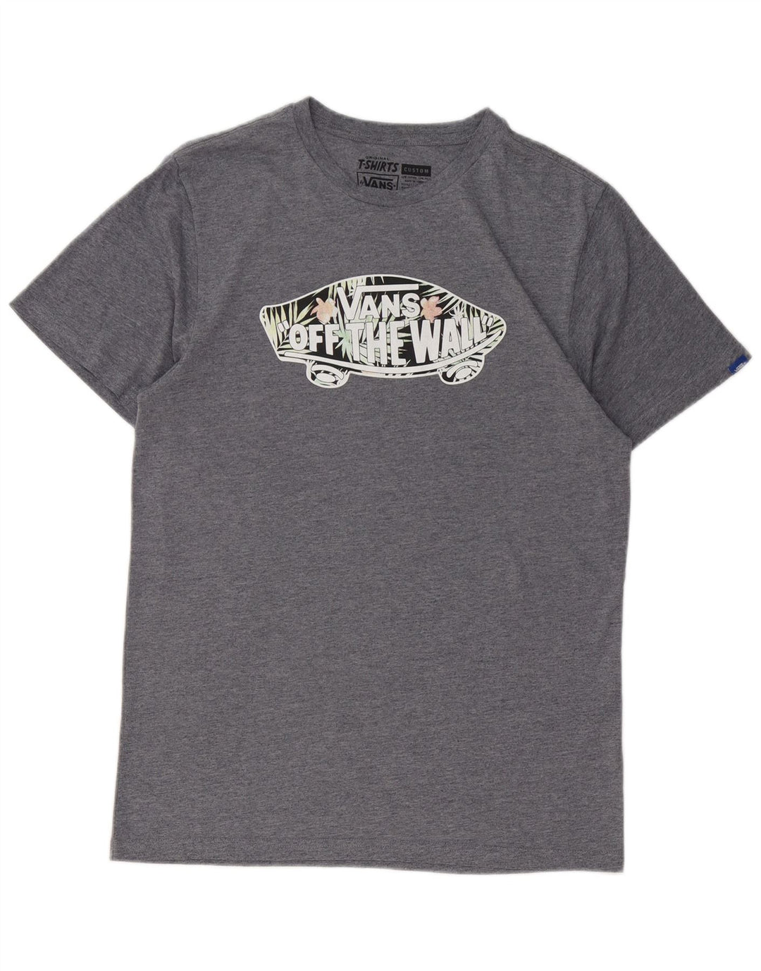 Vans T-Shirt Graphique Homme Gris Moyen Moucheté Coton