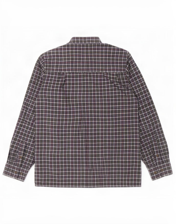 vintage Chemise en flanelle homme Taille 39/40 Coton à carreaux bleu moyen