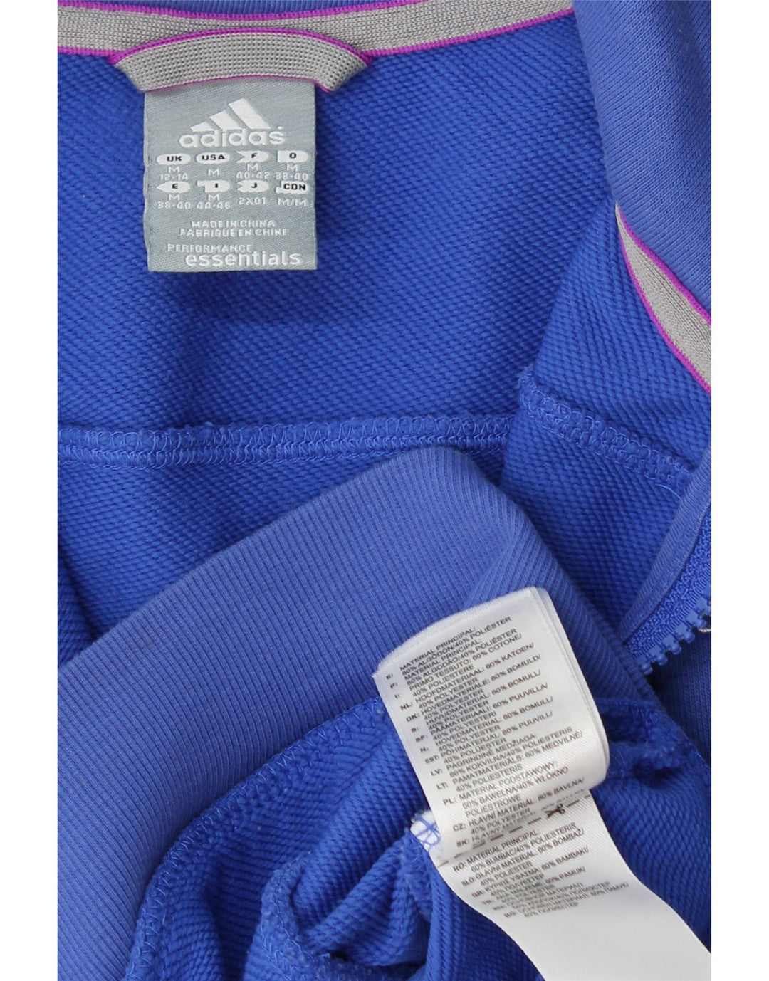 ADIDAS Veste de survêtement Climalite pour femme UK 12/14 Bleu moyen en coton